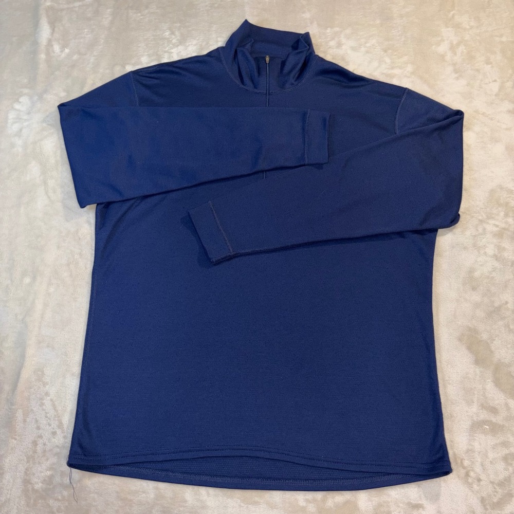 Patagonia Capilene Mens Medium Blue Quarter Zip Pullover Base Layer Vintage USA